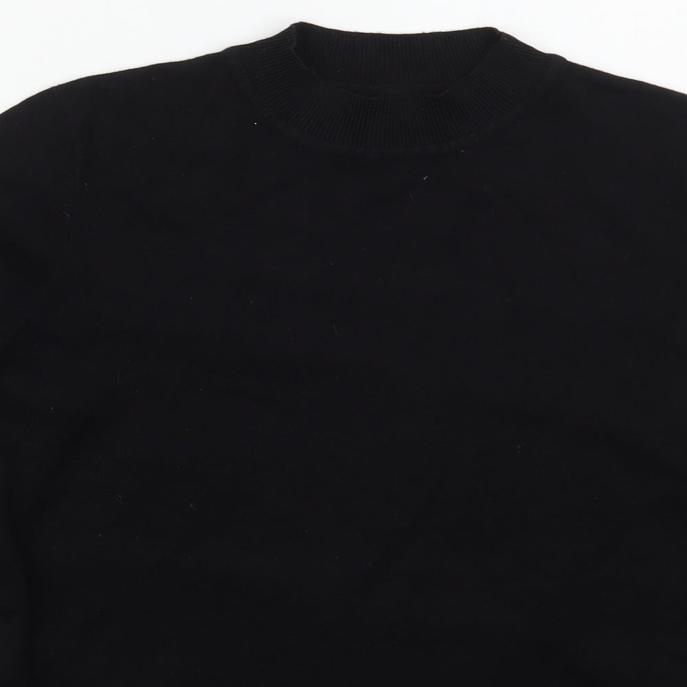 Papaya Womens Black Mock Neck  Viscose Pullover Jumper Size 14