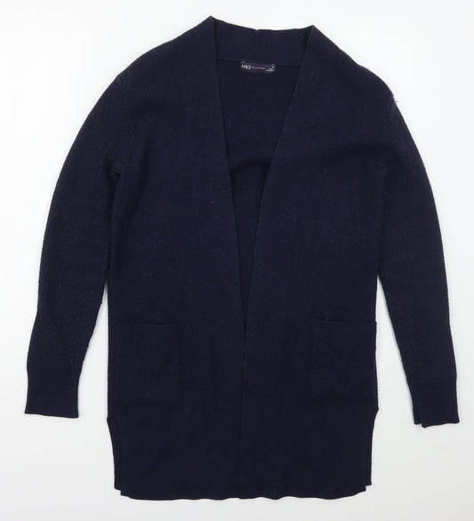 Marks and Spencer Womens Blue V-Neck  Viscose Cardigan Jumper Size 10