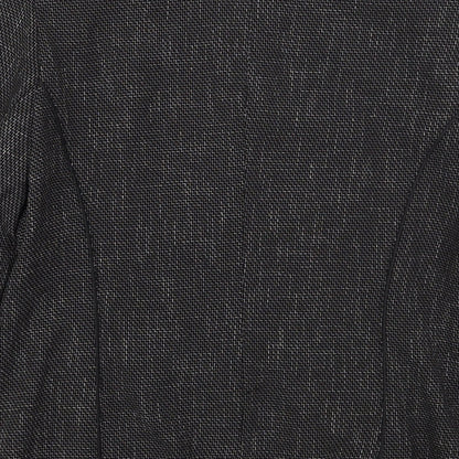 Papaya Womens Black Geometric Polyester Jacket Suit Jacket Size 14