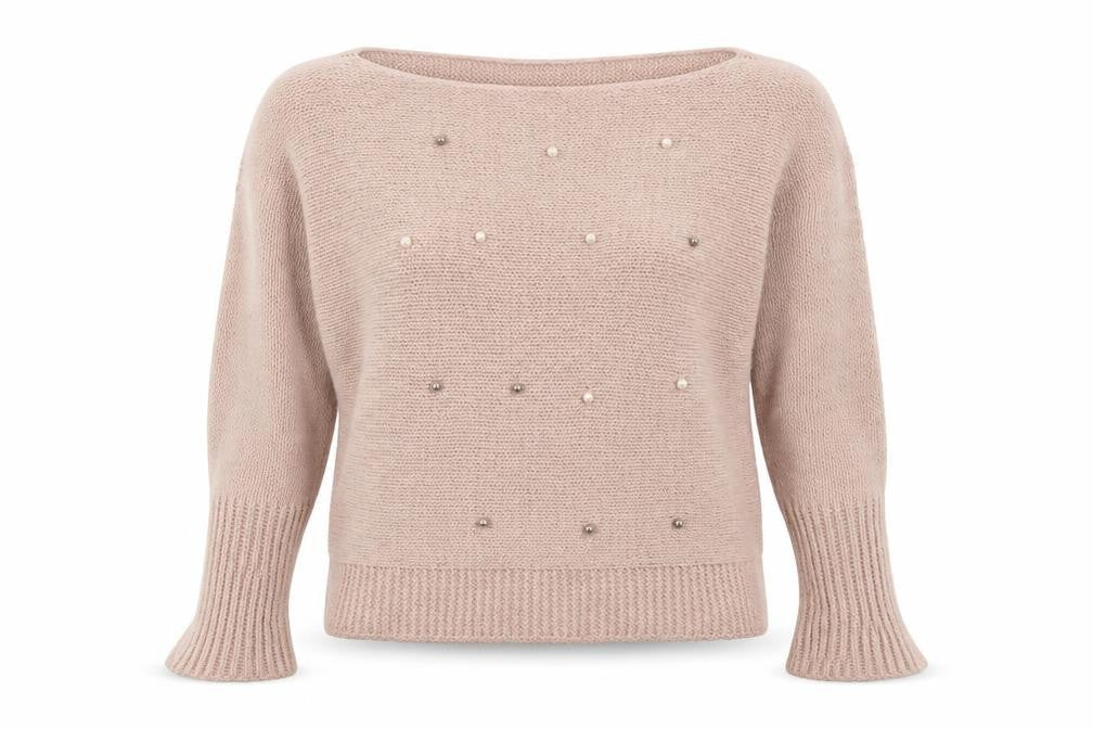 Boohoo Womens Pink Boat Neck  Acetate Pullover Jumper Size S