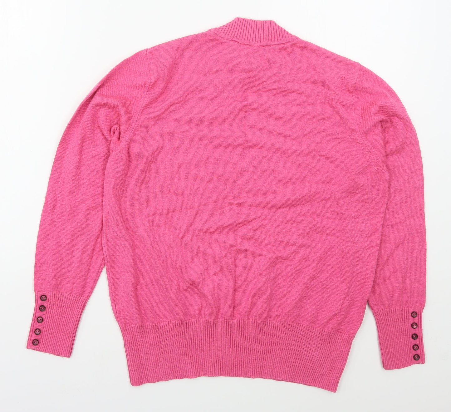 Rabe Womens Pink Mock Neck  Modal Pullover Jumper Size 14