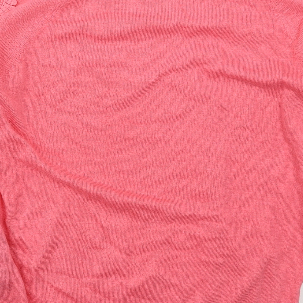 Marks and Spencer Womens Pink Crew Neck  Polyester Pullover Jumper Size 12