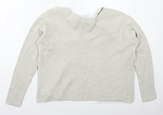 Sonder Studio Womens Grey Boat Neck  Acrylic Pullover Jumper Size 12