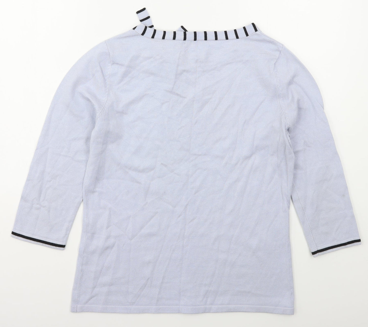 M&Co Womens Blue Boat Neck  Viscose Pullover Jumper Size 14