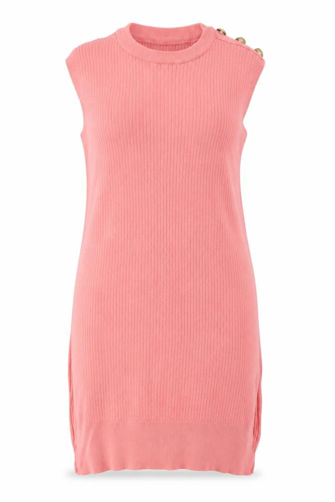 Matalan Womens Pink Crew Neck  Viscose Vest Jumper Size M