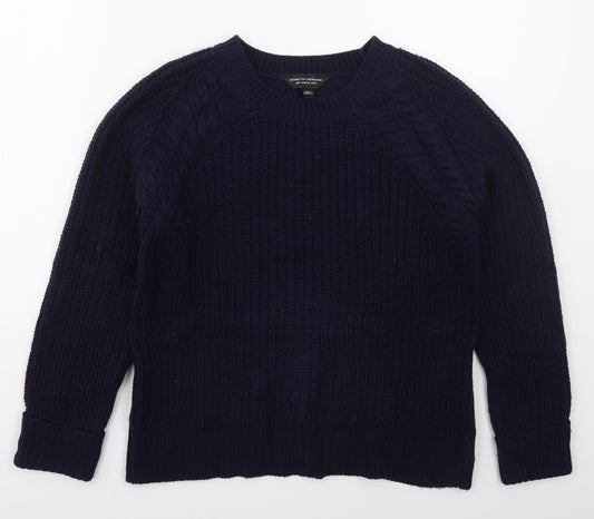 Dorothy Perkins Womens Blue Crew Neck  Acrylic Pullover Jumper Size 10