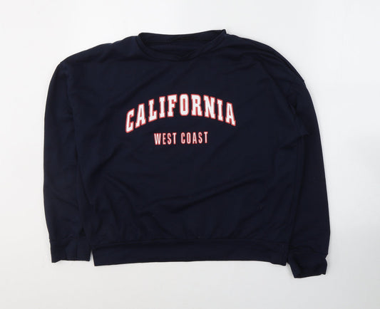 SheIn Womens Blue  Cotton Pullover Sweatshirt Size S  Pullover - California