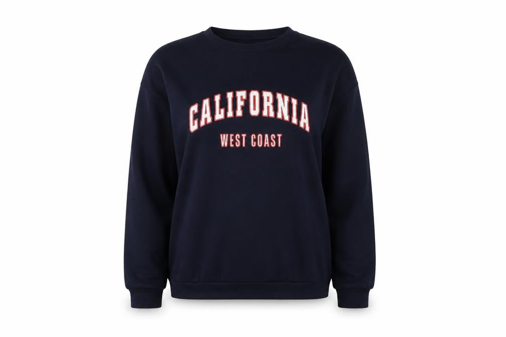 SheIn Womens Blue  Cotton Pullover Sweatshirt Size S  Pullover - California
