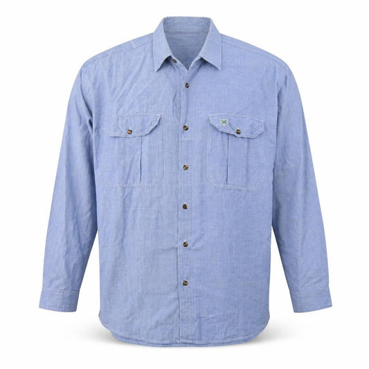 Venetti Mens Blue  Cotton  Button-Up Size M Collared Button