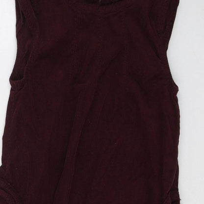 Preloved name it Girls Red  Cotton A-Line  Size 7 Years  Round Neck Button - Detail