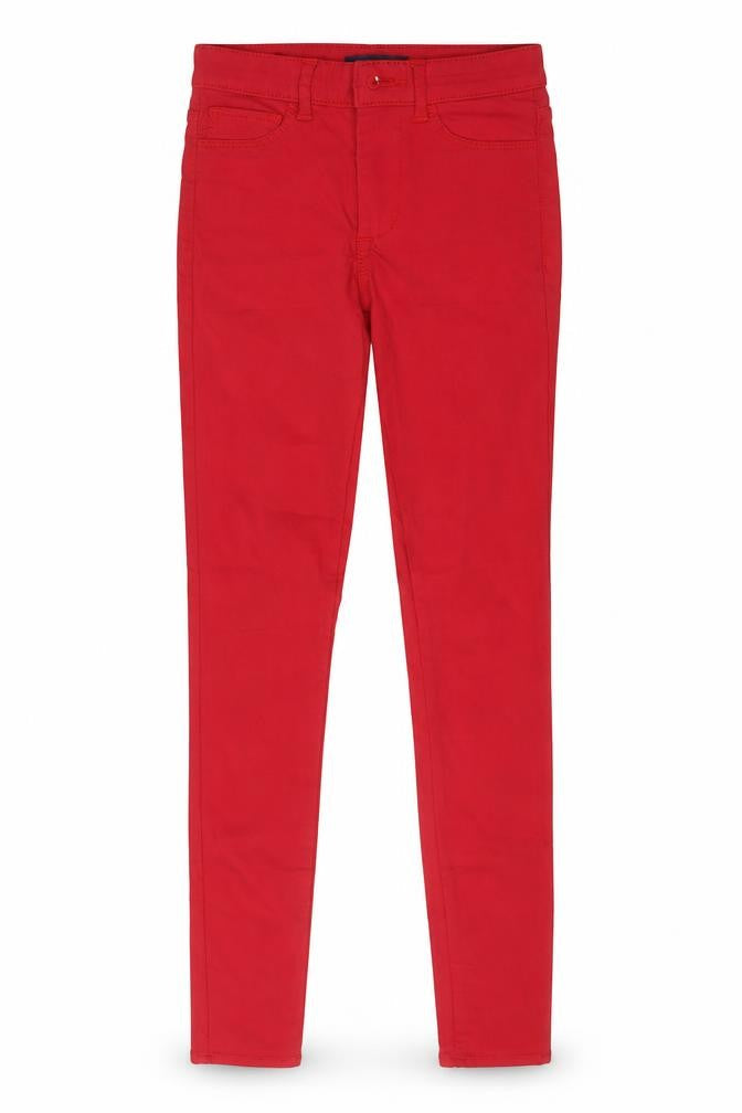Pieces Womens Red  Cotton Skinny Jeans Size 2XS L30 in Regular Button