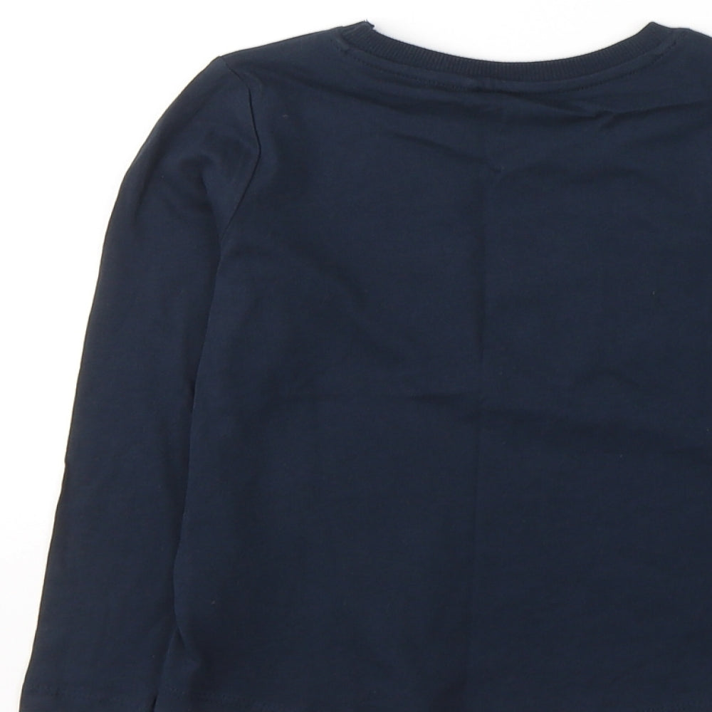 name it Girls Blue  Cotton Pullover Casual Size 6 Years Round Neck Pullover - dreams come true