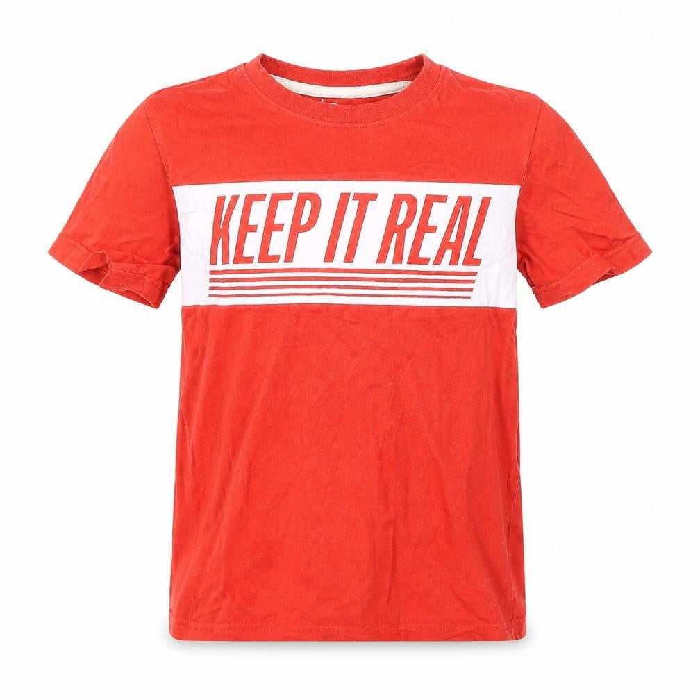 F&F Boys Red  Cotton Basic T-Shirt Size 5-6 Years Round Neck Pullover - Keep it Real