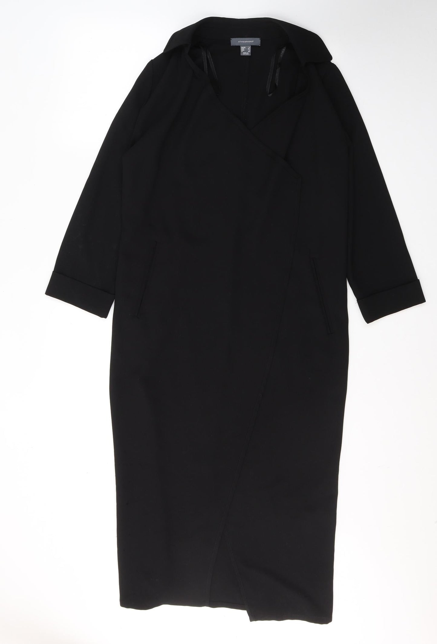 Atmosphere Womens Black V-Neck  Polyester Cardigan Jumper Size 8