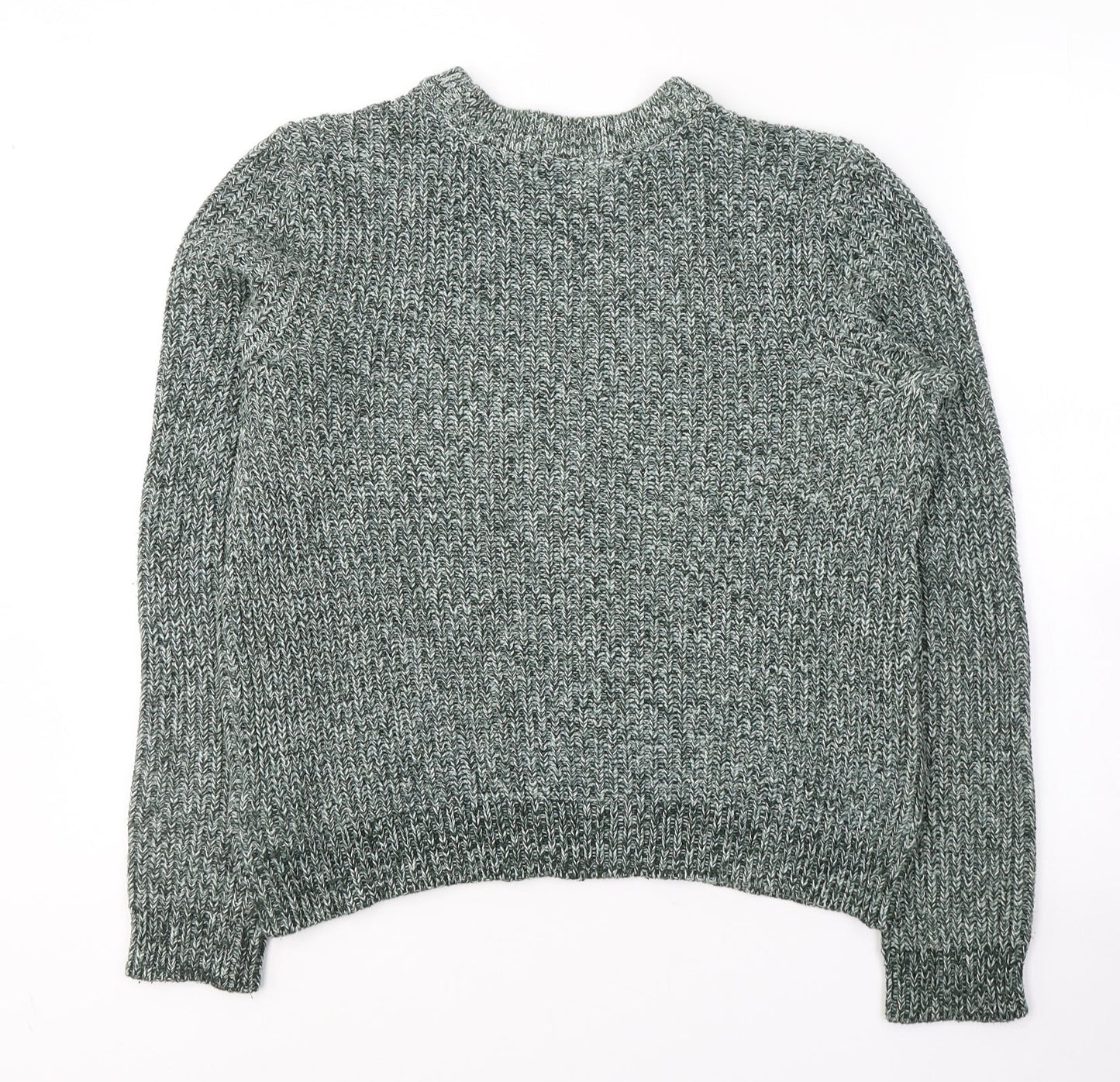 H&M Womens Green Round Neck  Acrylic Pullover Jumper Size M