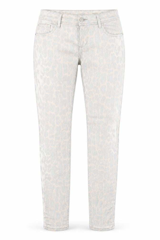 H&M Womens Grey Animal Print Cotton Straight Jeans Size 30 in L32 in Regular Button