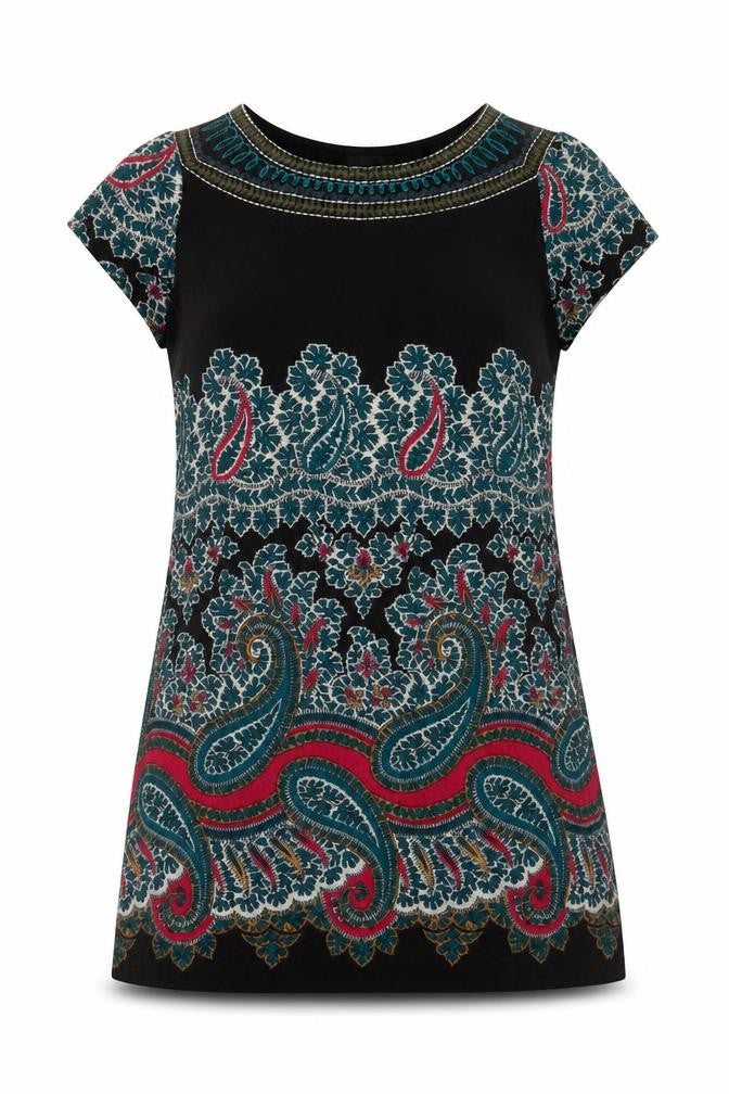 Inspire Collection Womens Multicoloured Geometric Polyester A-Line  Size L  Crew Neck Pullover
