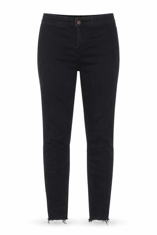 New Look Womens Black  Cotton Skinny Jeans Size 8 L28 in Regular Button