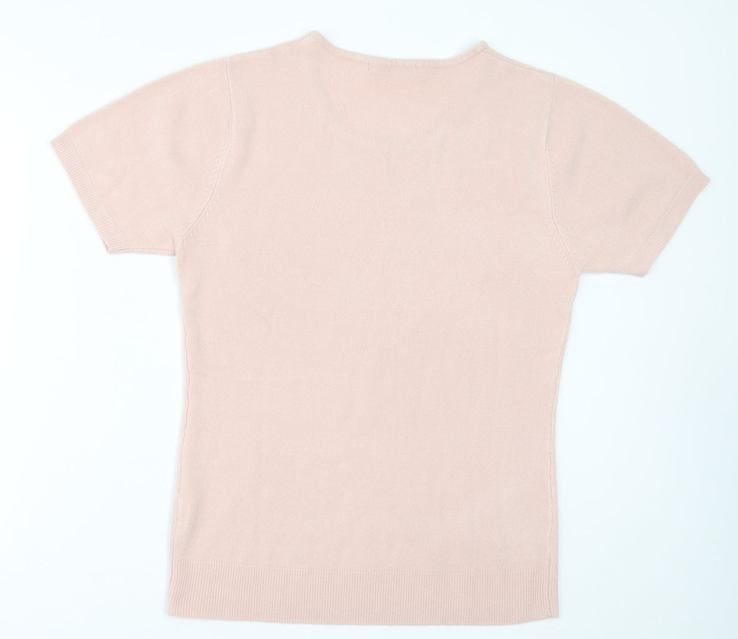 EA Womens Pink Crew Neck  Acrylic Pullover Jumper Size M