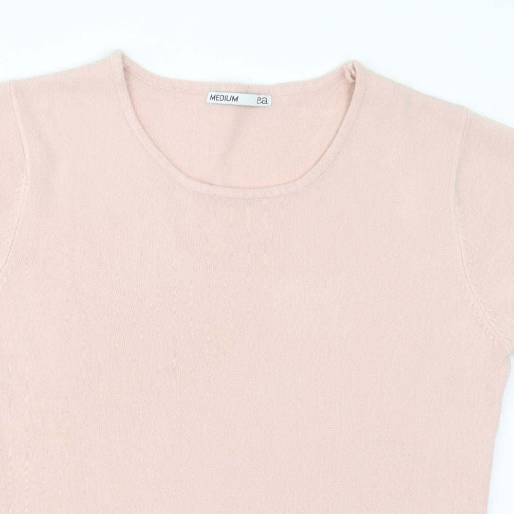 EA Womens Pink Crew Neck  Acrylic Pullover Jumper Size M