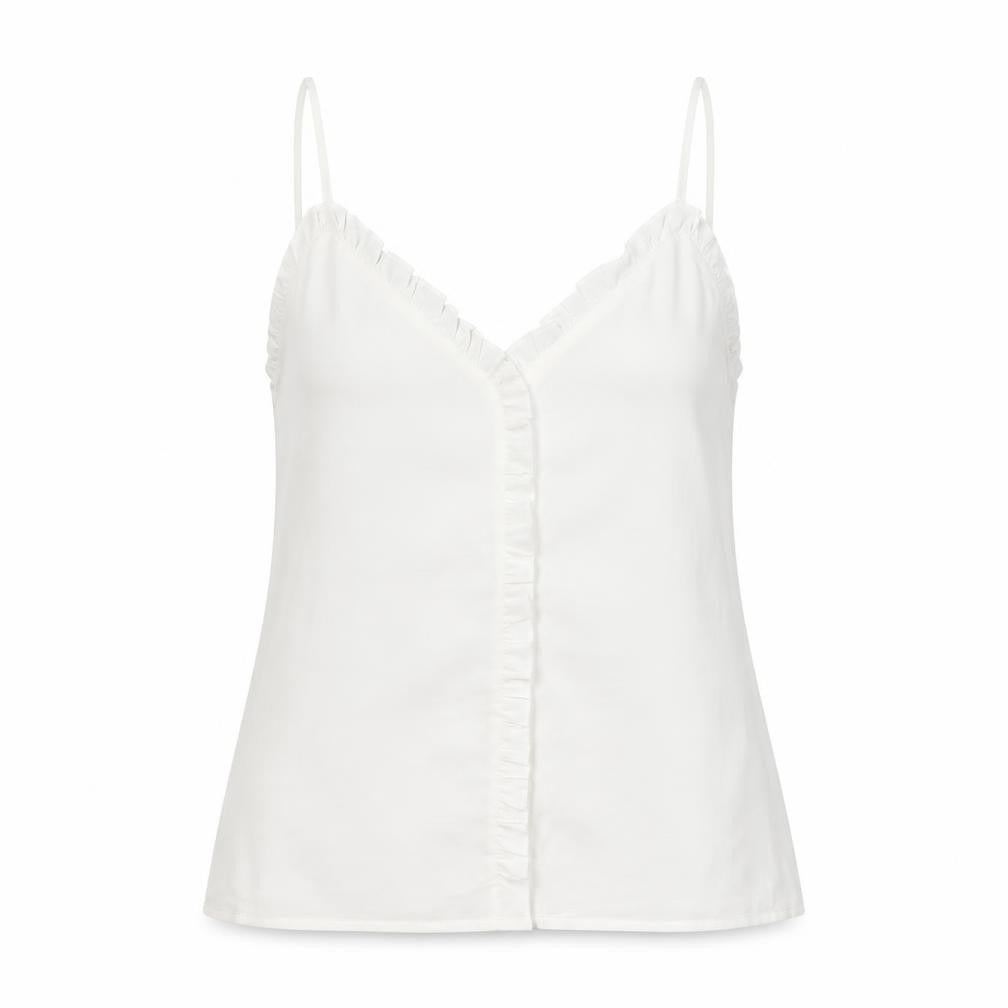 SheIn Womens White  Polyester Basic Tank Size L V-Neck