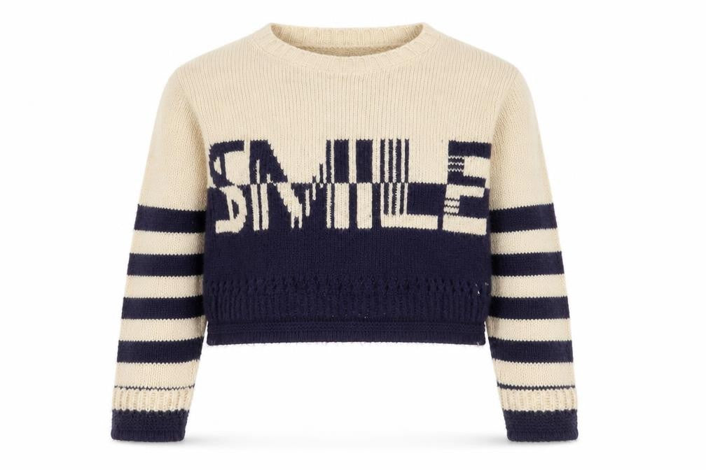 River Island Womens Brown Crew Neck Striped Acrylic Pullover Jumper Size 8