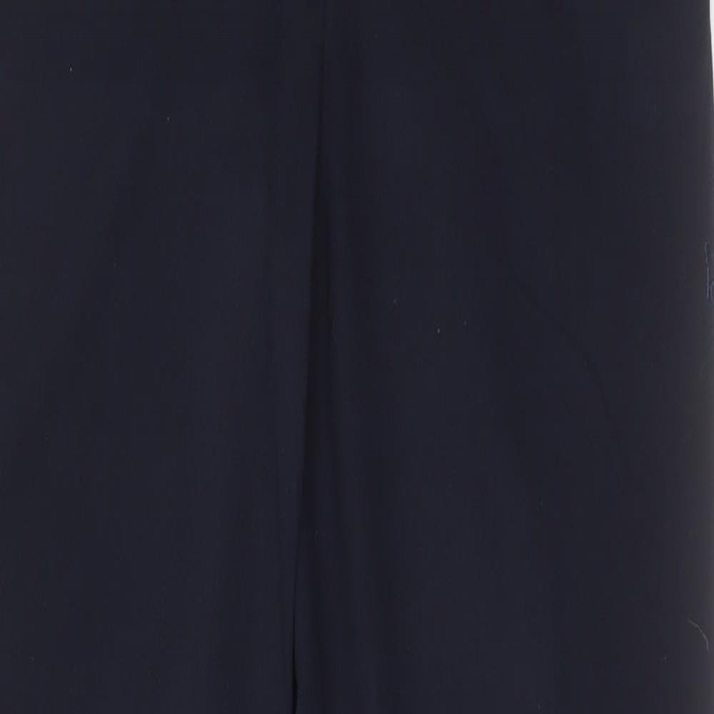 David luke Mens Blue  Polyester Trousers  Size 29 in L31 in Regular Hook & Eye