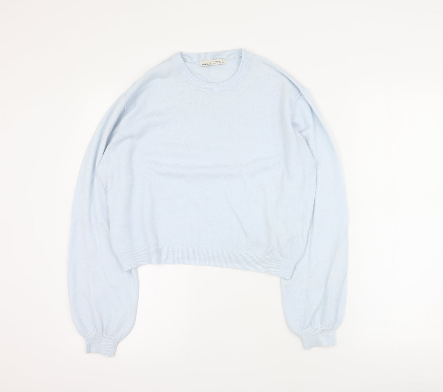 Pull & Bear Womens Blue Round Neck  Viscose Pullover Jumper Size S