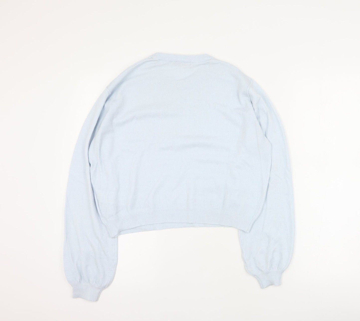 Pull & Bear Womens Blue Round Neck  Viscose Pullover Jumper Size S