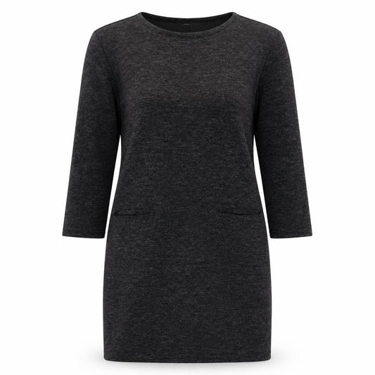 Adrienne Vittadini Womens Grey  Polyester Jumper Dress  Size M  Round Neck Pullover