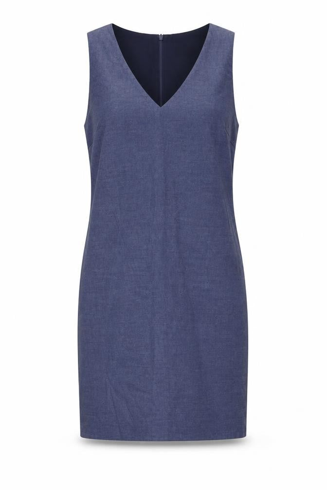 NEXT Womens Blue  Polyester Pencil Dress  Size 8  V-Neck Zip