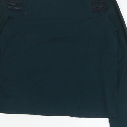 Preloved Zara Womens Green  Polyester Basic Blouse Size M Round Neck - Label
