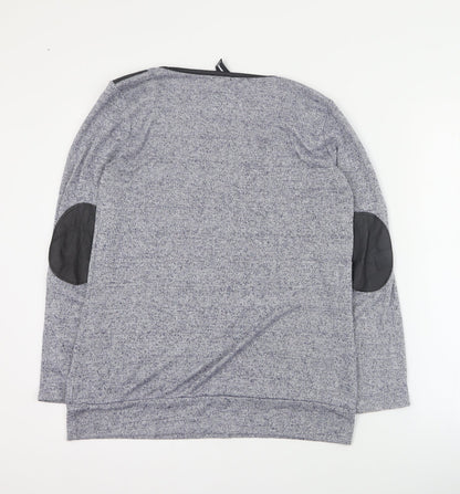 Izabel Womens Grey Round Neck  Viscose Pullover Jumper Size 10
