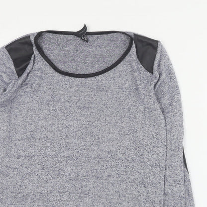 Izabel Womens Grey Round Neck  Viscose Pullover Jumper Size 10