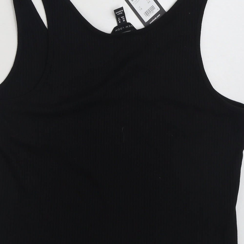 New Look Womens Black  Polyester Vest Sweatshirt Size 16  Pullover