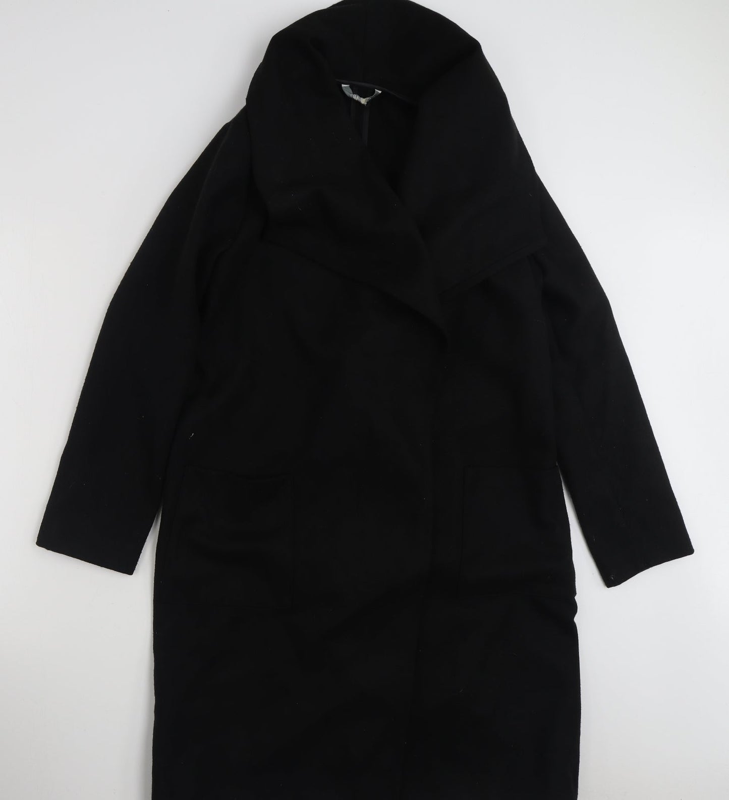 Peacocks Womens Black   Overcoat Coat Size 10  Tie