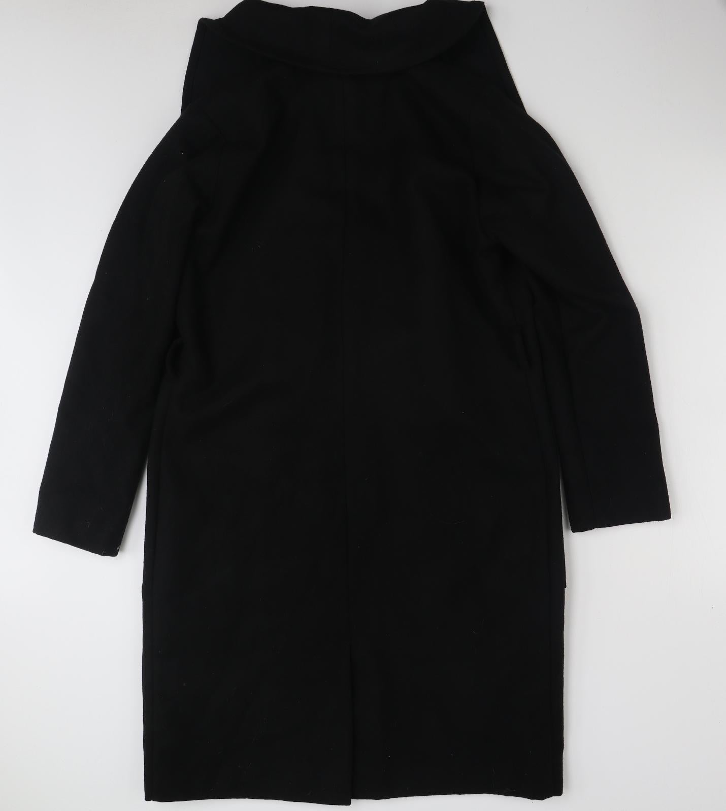 Peacocks Womens Black   Overcoat Coat Size 10  Tie