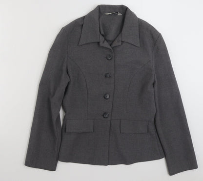 Paragon Womens Grey   Jacket Blazer Size 10  Button