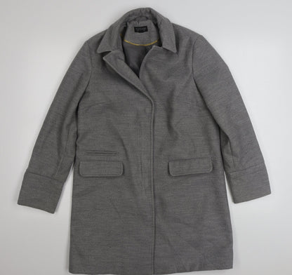 Topshop Womens Grey   Overcoat Coat Size 8  Zip
