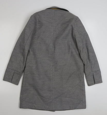 Topshop Womens Grey   Overcoat Coat Size 8  Zip
