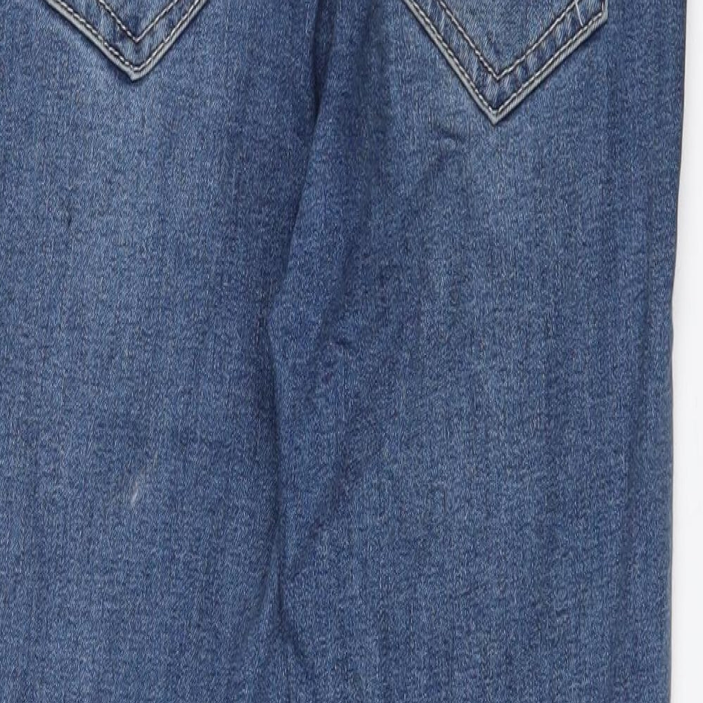 Pull&Bear Womens Blue  Cotton Skinny Jeans Size 8 L26 in Slim Zip - Ripped