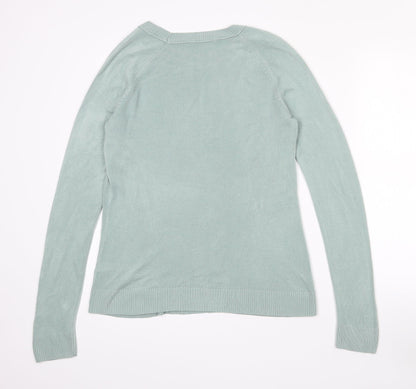 Tu Womens Green Round Neck  Acrylic Pullover Jumper Size 12