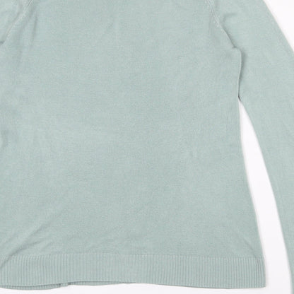 Tu Womens Green Round Neck  Acrylic Pullover Jumper Size 12