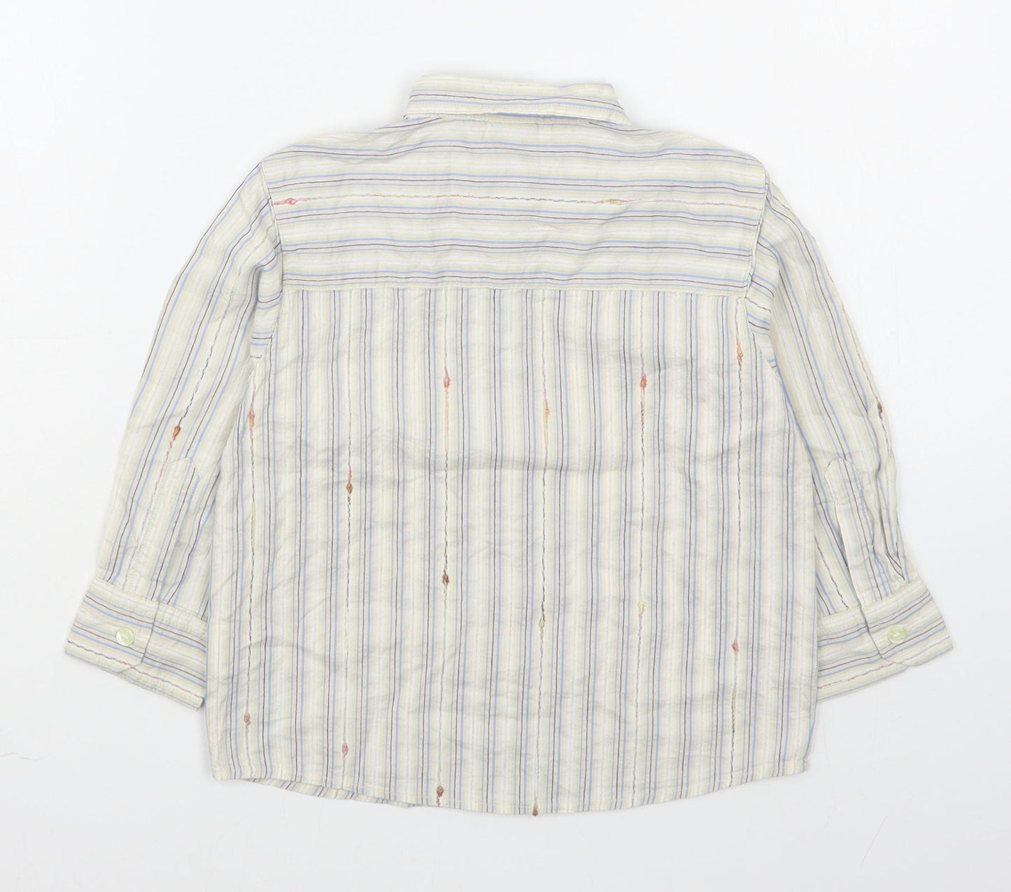 NEXT Boys Multicoloured Striped Cotton Basic Button-Up Size 18-24 Months Collared Button