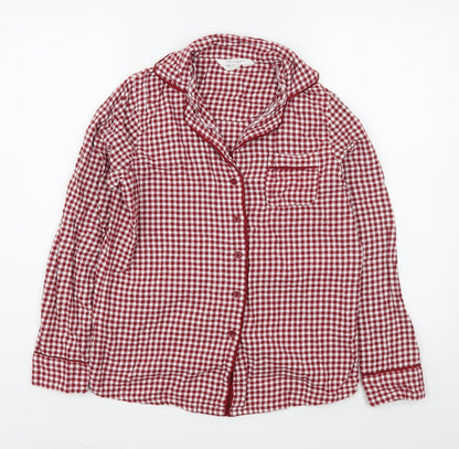 Preloved Primark Womens Red Check 100% Cotton Basic Button-Up Size XS Collared - Front