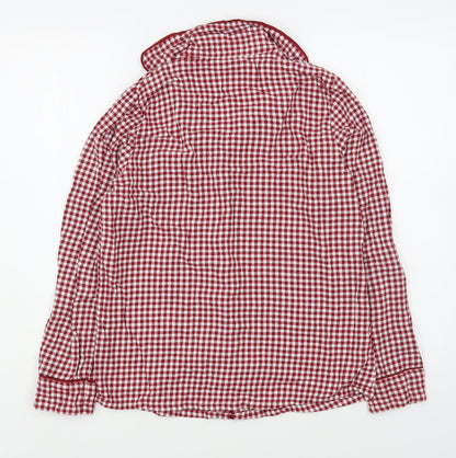 Preloved Primark Womens Red Check 100% Cotton Basic Button-Up Size XS Collared - Back