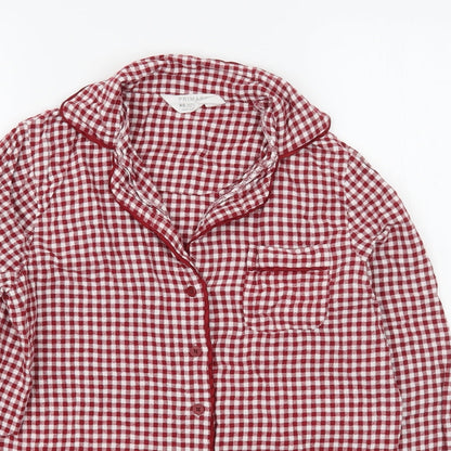 Preloved Primark Womens Red Check 100% Cotton Basic Button-Up Size XS Collared - Detail