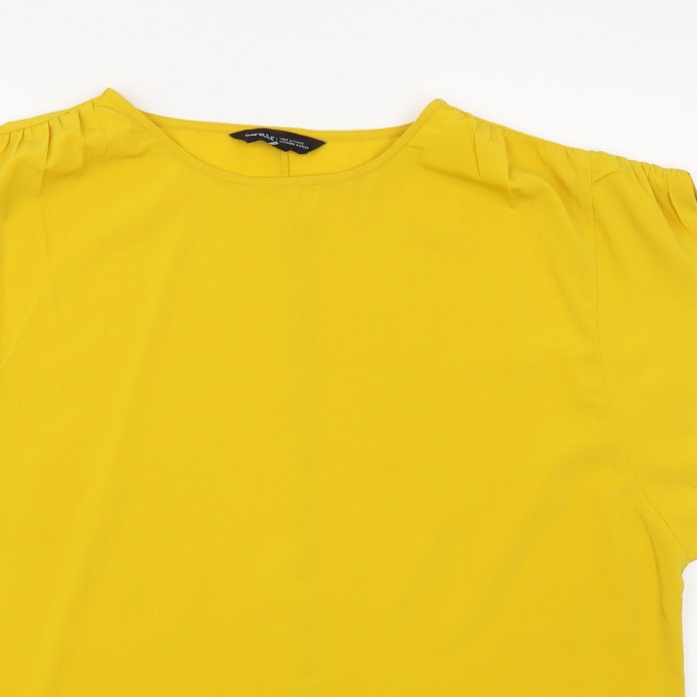 Capsule Womens Yellow  Viscose Basic Blouse Size L Boat Neck
