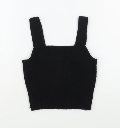 Preloved H&M Womens Black  Polyester Basic Tank Size XS Square Neck - Front