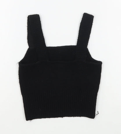 Preloved H&M Womens Black  Polyester Basic Tank Size XS Square Neck - Back